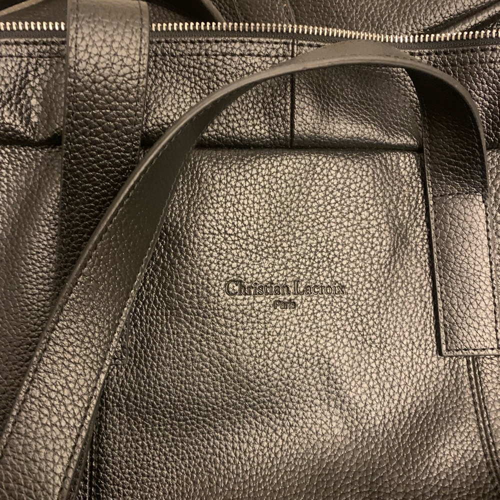 Men’s Black Leather Christian LaCroix WEEKENDER bag
Never used!!